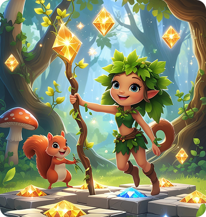 girl and squirrel